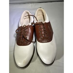 FootJoy GreenJoys 48725 White/Brown Womens Golf Shoes 9.5. Read!